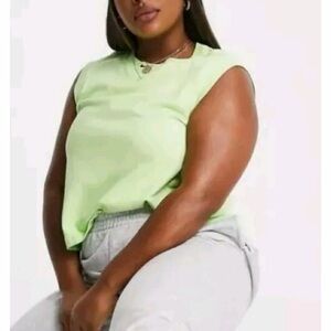 Nike | Plus Size Neon Boxy Sleeveless Shirt Crop Top Muscle Tee